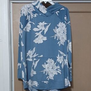 LuLaRoe Blue Floral Amber Hoodie